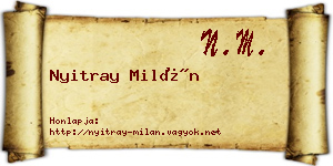 Nyitray Milán névjegykártya