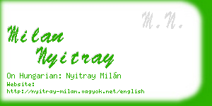 milan nyitray business card